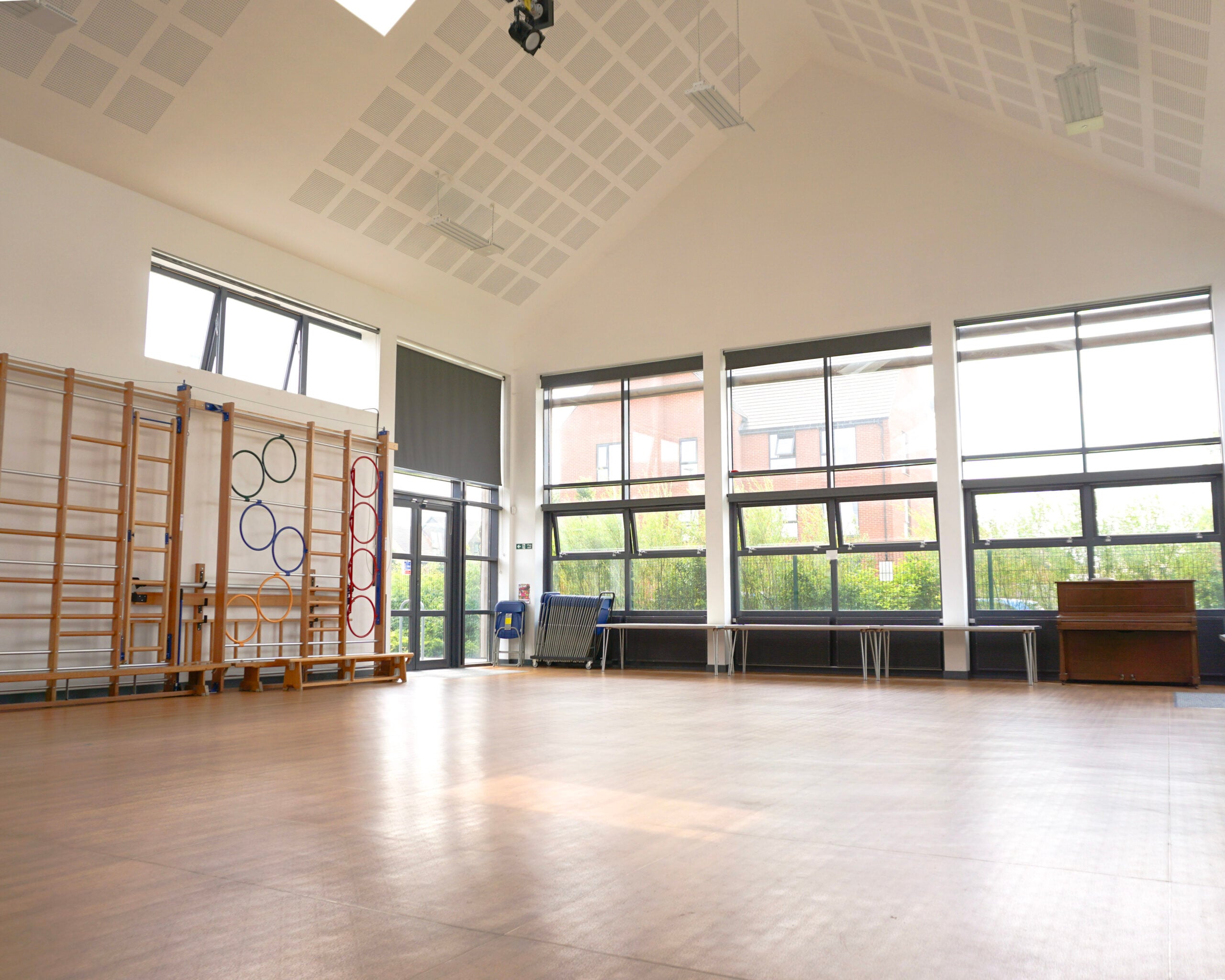 The school hall for hire at Woodgate Primary Academy, Pease Pottage