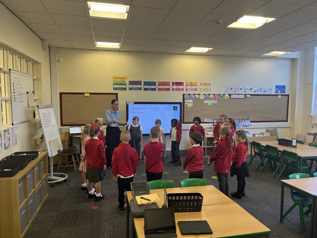 Students circling up at Carcroft!